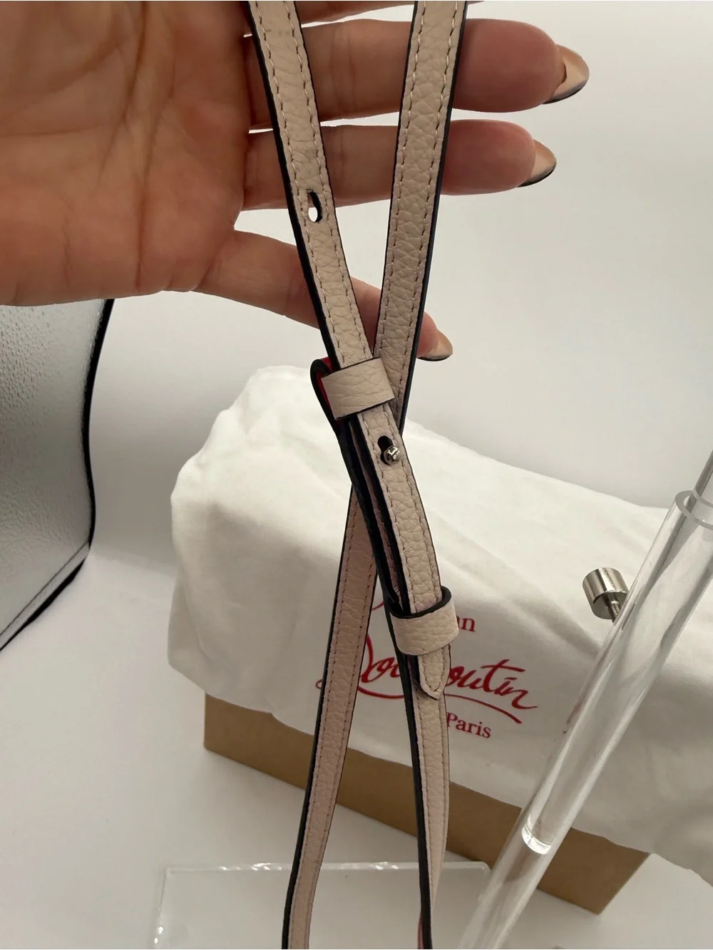 NWT full inclusion Christian louboutin leather by my side phone pouch